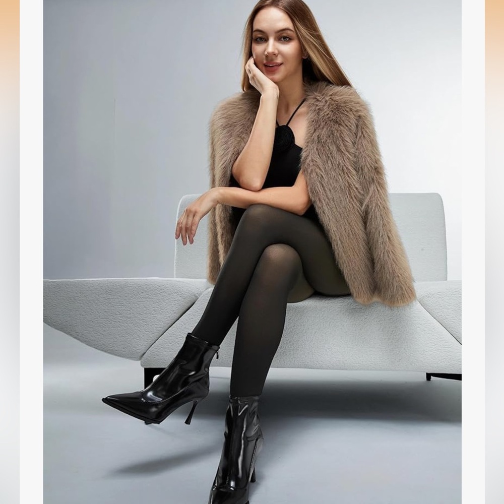 Translucent Thermal Thick Winter No Feet Tights Footless